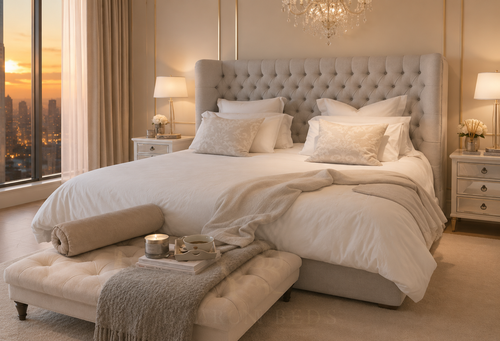 Aliyah Luxurious Chesterfield Wingback Bed Frame