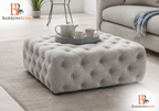 Hetty Large Square Chesterfield Buttoned Pouffe Footstool