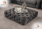 Hetty Large Square Chesterfield Buttoned Pouffe Footstool