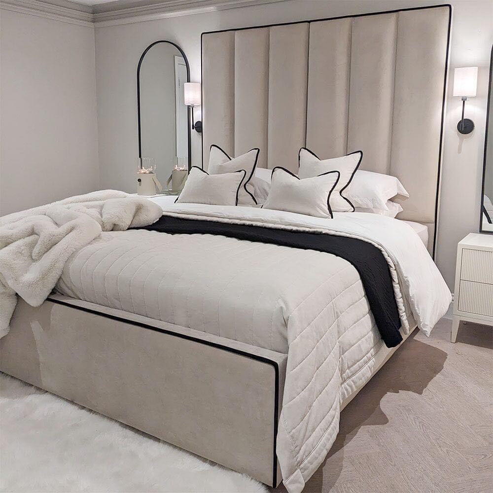Molineaux Panelled Piping Border Bed Frame