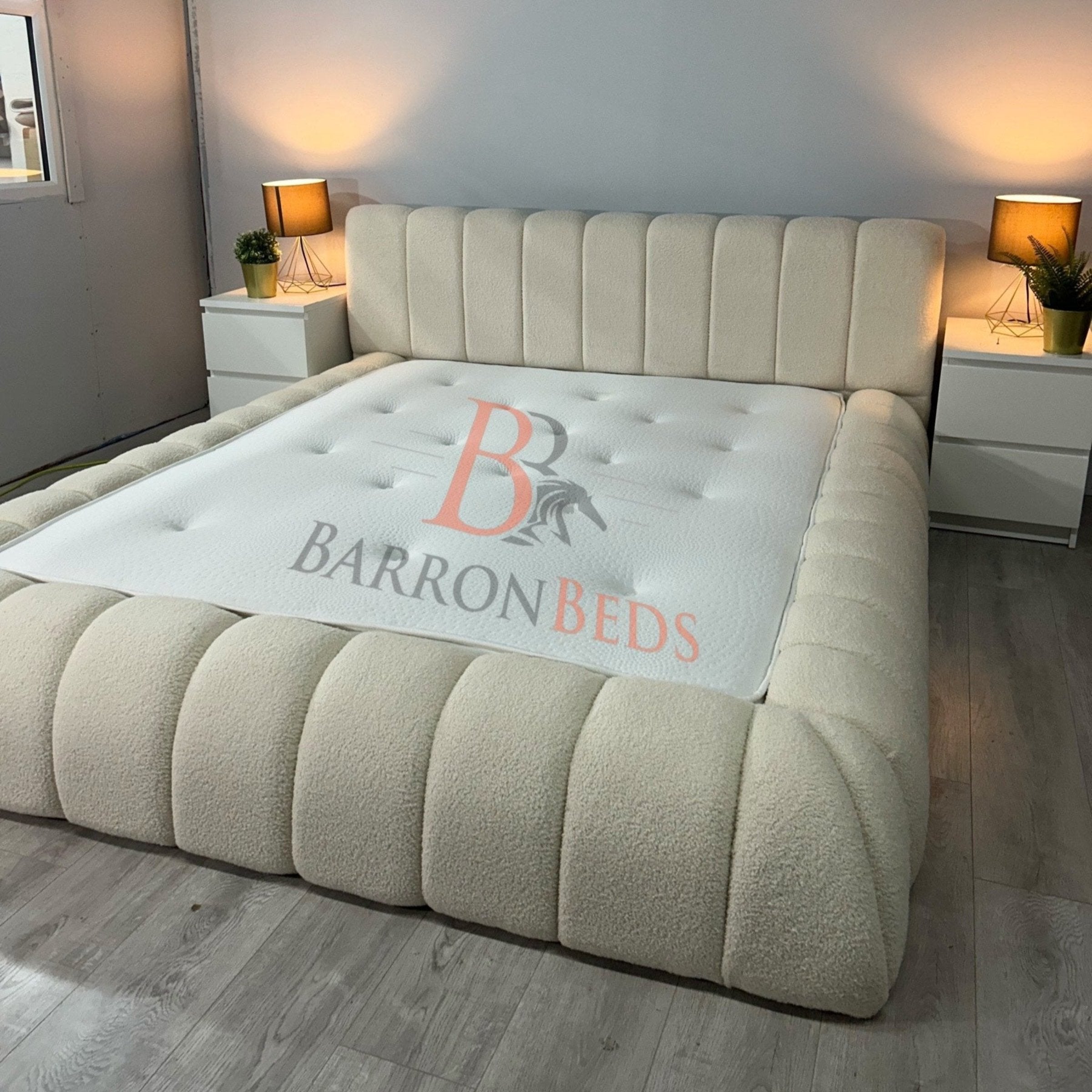 The Cloud Low Bed Frame in Teddy Boucle