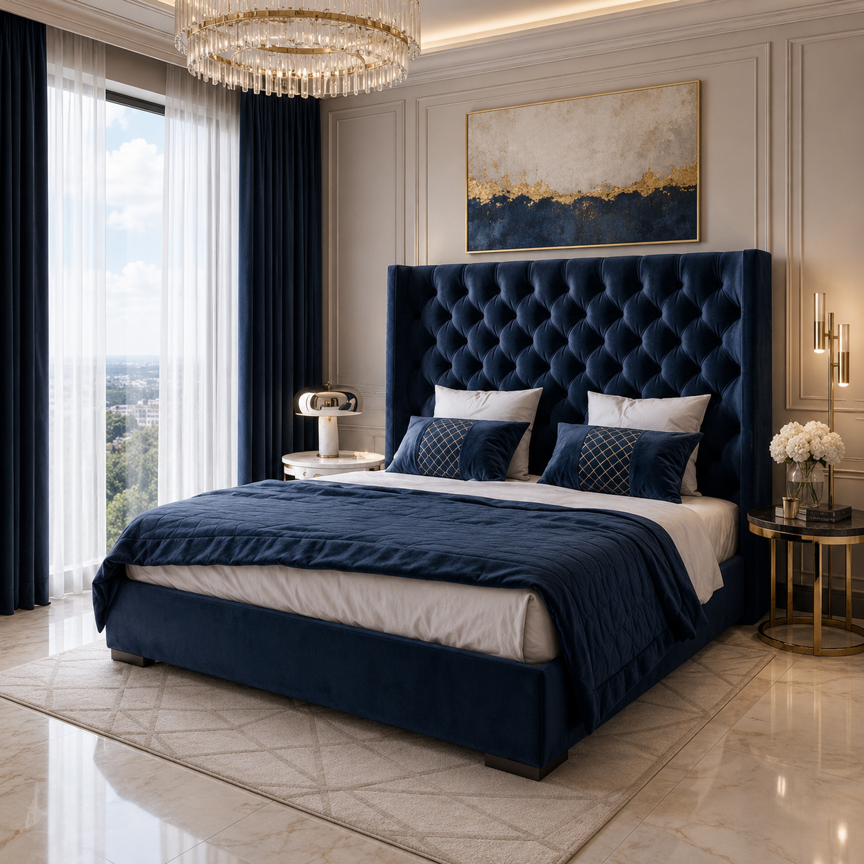 Prince Platform Wingback Bed Frame Only At Barronbeds