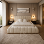 The Cloud Low Bed Frame in Teddy Boucle