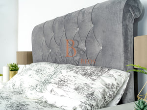 Handstitched Headboard Bed