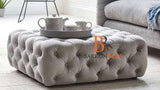 Buttoned Pouffe Footstool