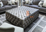 Buttoned Pouffe Footstool