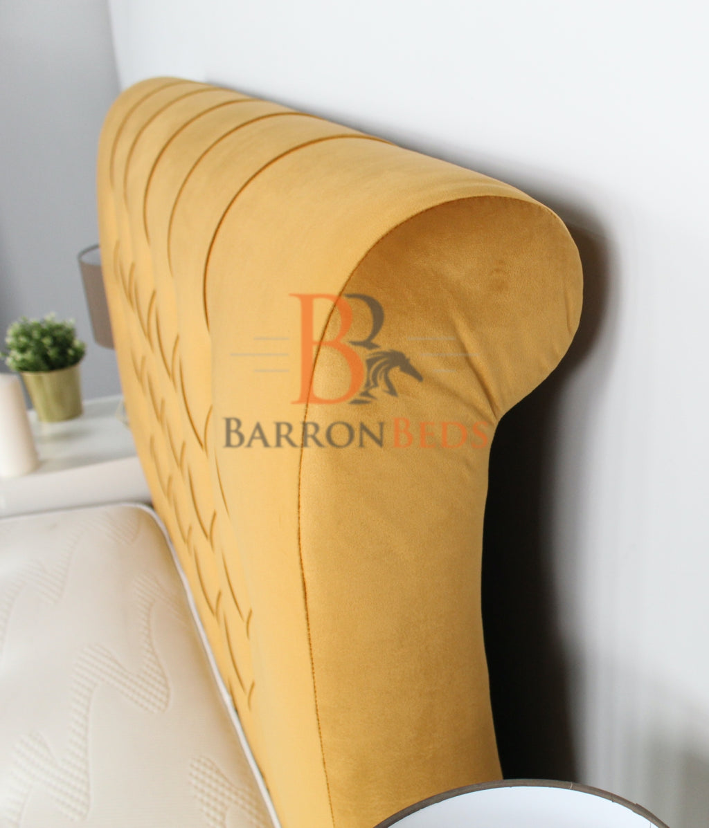 Skye Handstitched Sleigh Bed