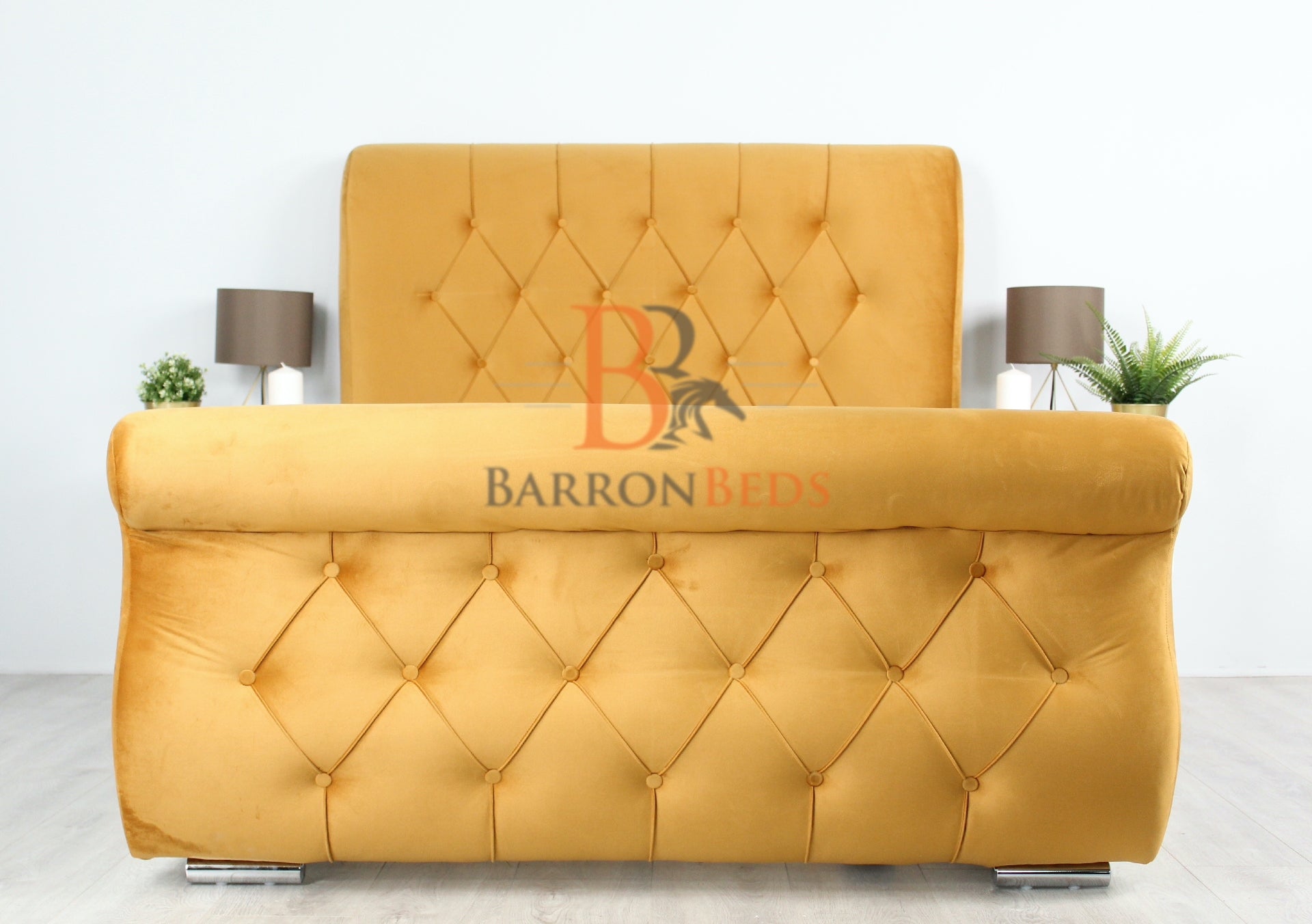 Handstitched Sleigh Bed