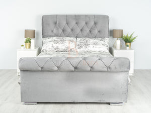 Handstitched Headboard Bed