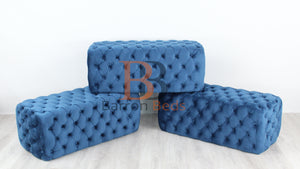 Midnight Chesterfield Footstool