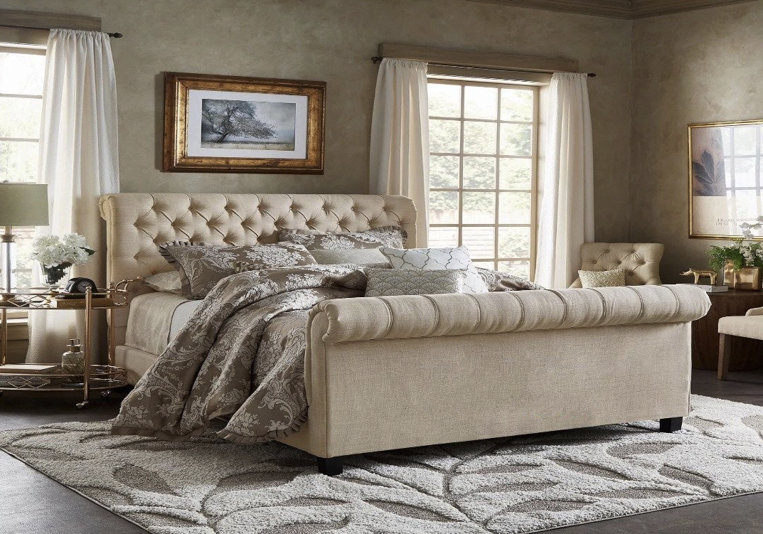 Tufted bed frames queen hotsell