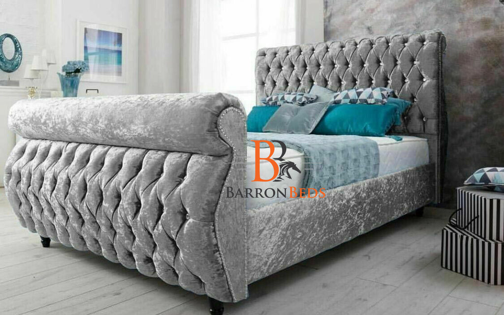 Buttoned Studded Bed Frame