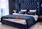 Black Winged Headboard Bed