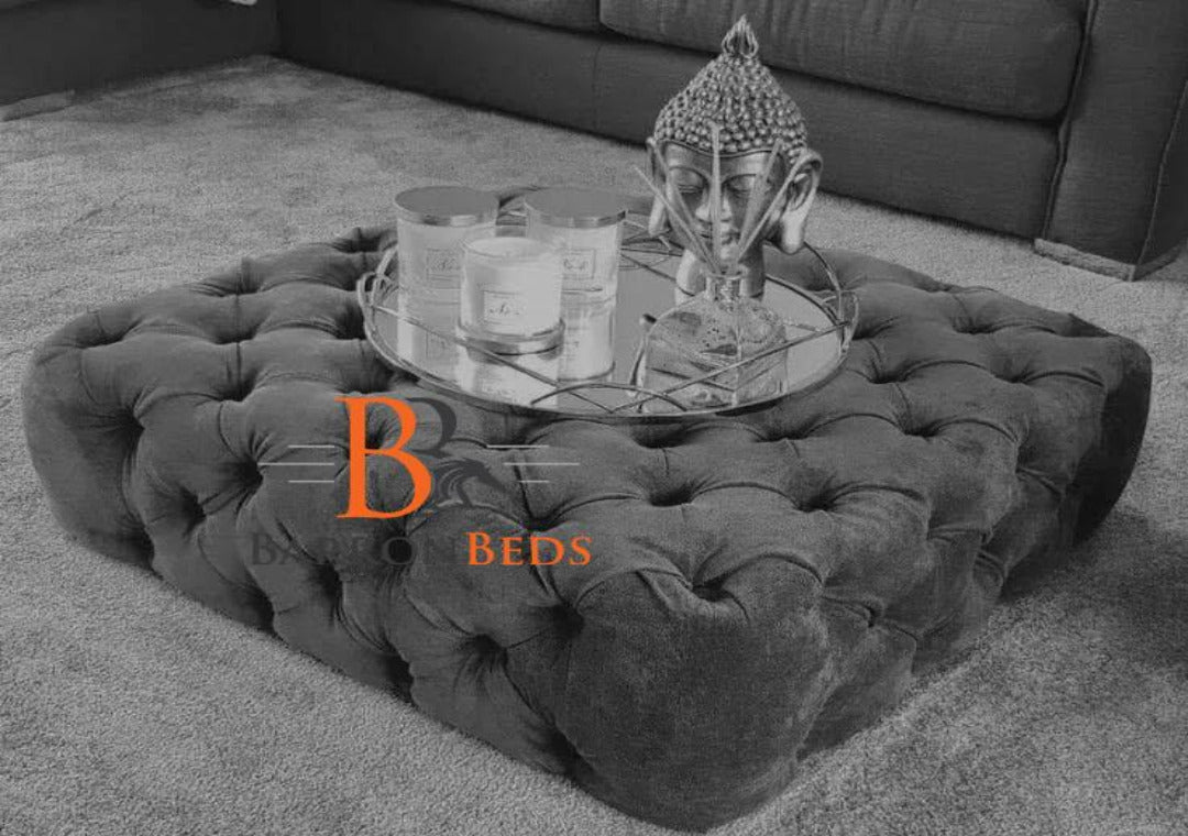 Buttoned Pouffe Footstool