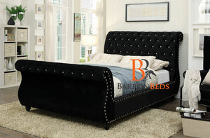 Pearl Studded Headboard Bed