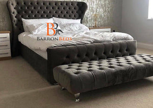 London Deluxe Wingback Bed Frame with optional Footstool